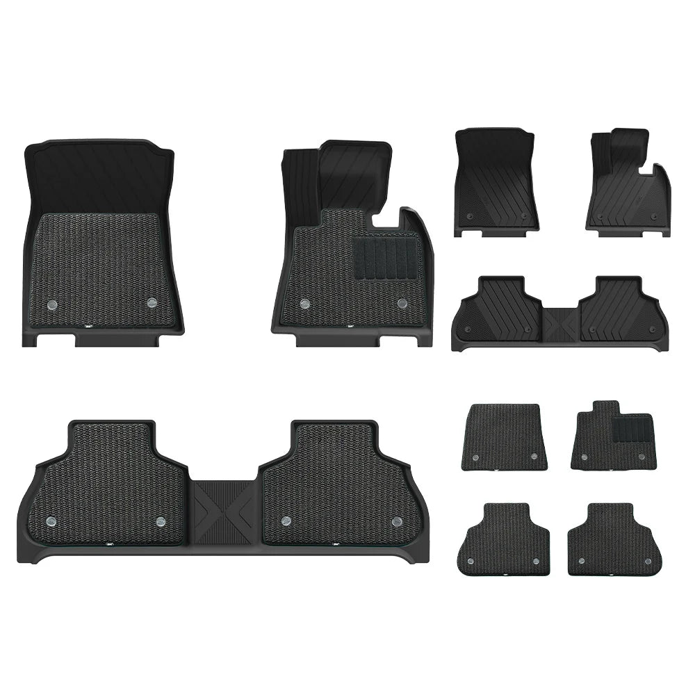 3W Custom All Weather Car Mats for BMW X5 New 2019-2025 G05 RHD (Not compatible with air suspension) 3w 1st&2nd Row Mats+Carpets